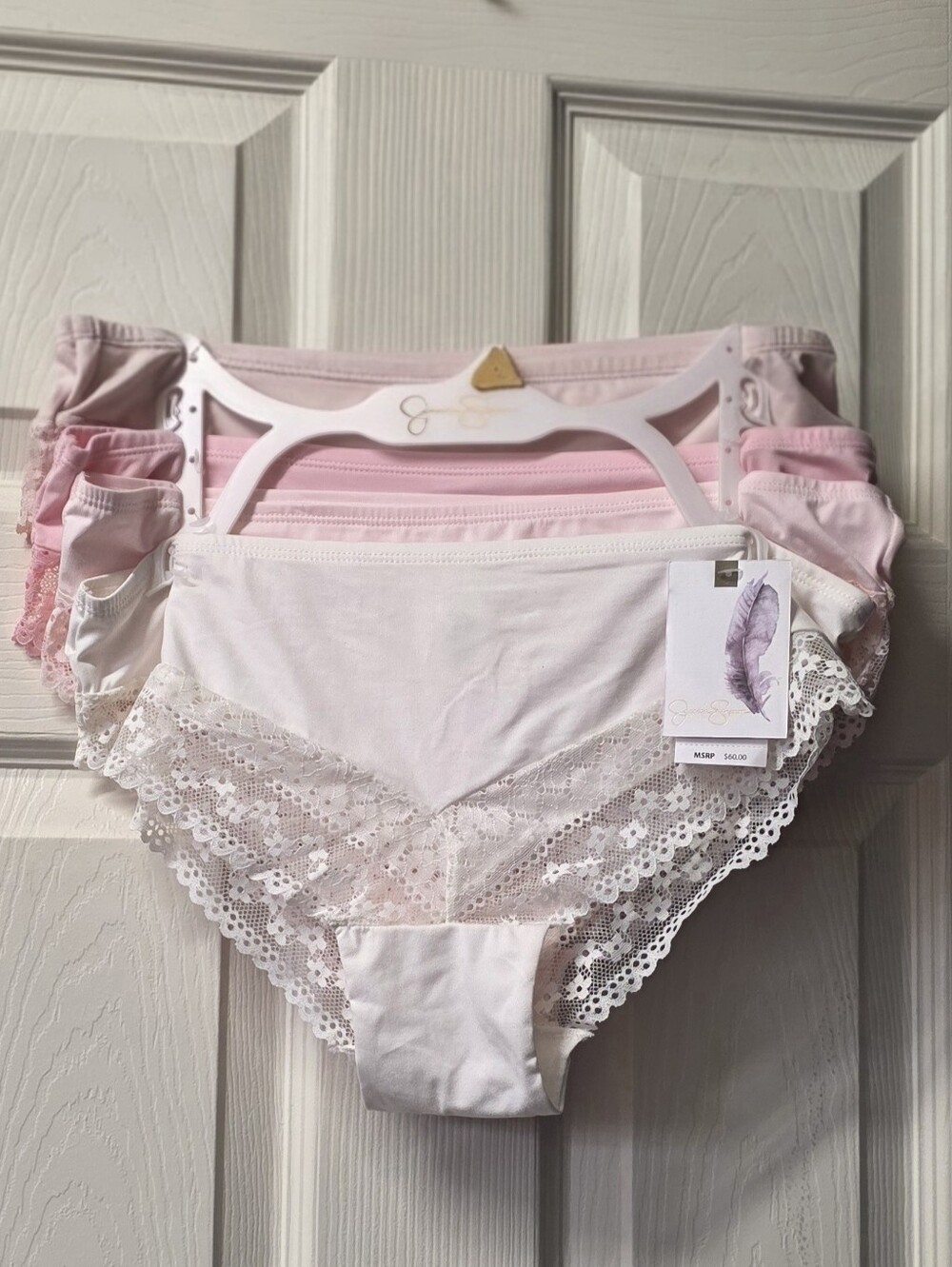 NEW Jessica Simpson - Soft Pink Lace Bikini Briefs Set